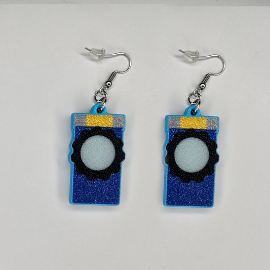 Glitch, Bob's Keytool 2D Earrings - ReBoot
