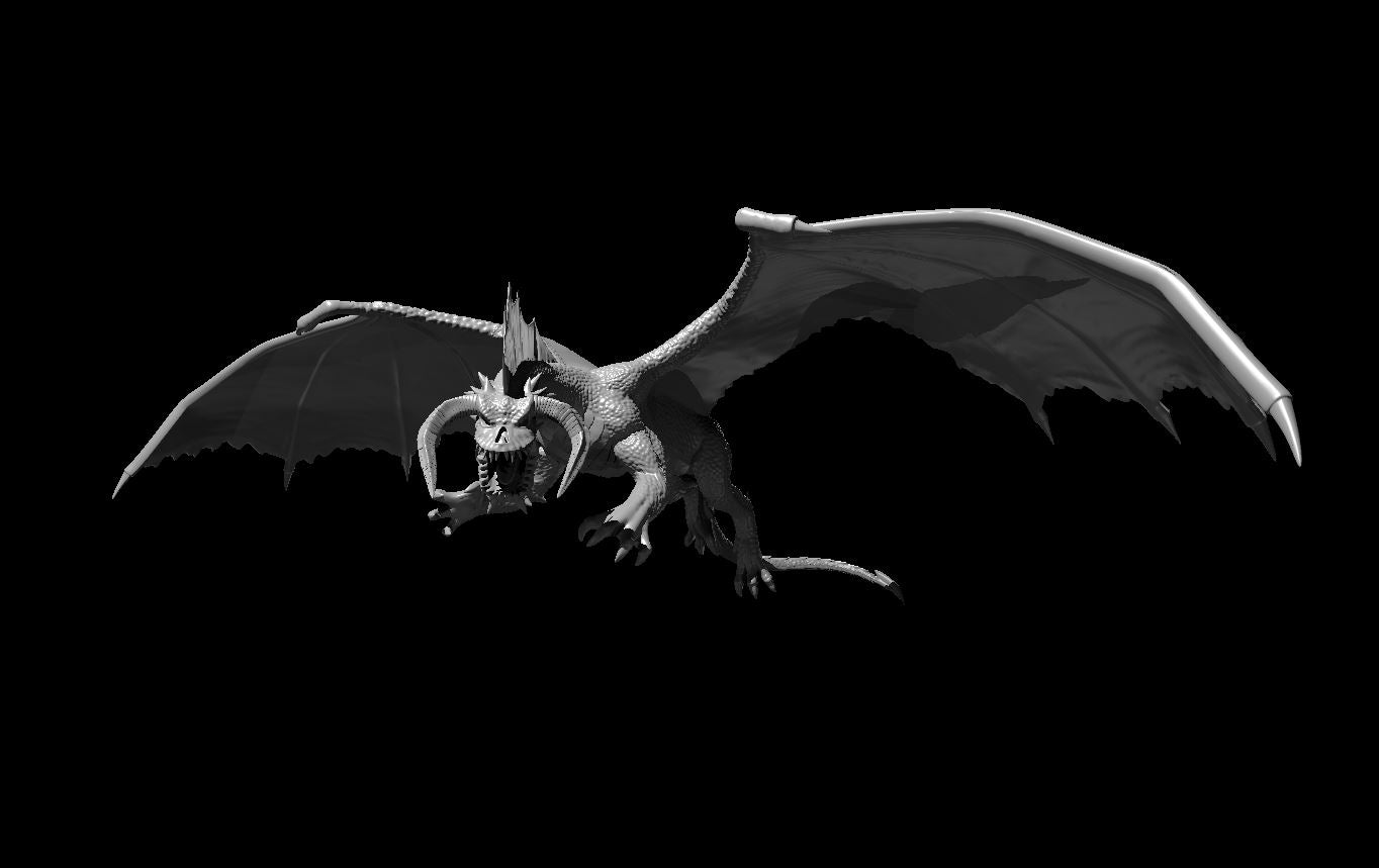 Dragon, Chromatic - Black (Various Ages and Poses) - MZ4250